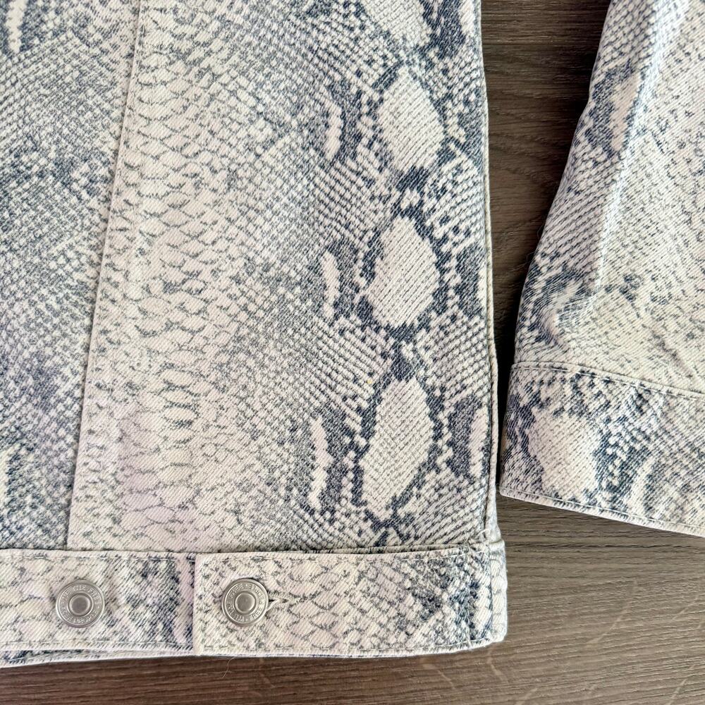 Free People Jacket Python Snake Denim Trucker Fes… - image 6